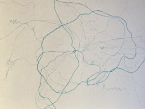 Small dots showing Ryhmic drawing