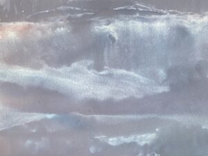 Abstract artwork in light purple blue